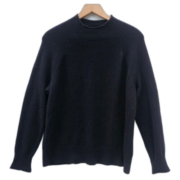 J. Crew Women’s Black Roll Neck Wool/Alpaca Sweater • Soft Heritage Knit •Size M - Picture 2 of 6